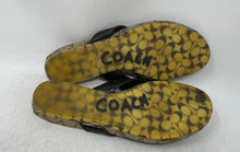 Load image into Gallery viewer, Coach Womens Suki A8382 Black Brown Fringe Flower Flip Flop Sandals Size 10 B