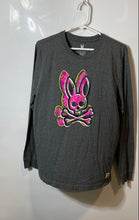 Load image into Gallery viewer, Psycho Bunny Mens Gray Pima Cotton Long Sleeve Crew Neck Graphic T-Shirt Size 5