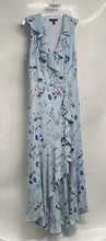 Load image into Gallery viewer, Banana Republic Womens Blue Floral Print Ruffle Sleeveless Maxi Dress Size 8