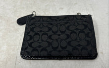 Load image into Gallery viewer, Coach Womens Black Signature Patent Leather Trim Mini Skinny ID Case Wallet