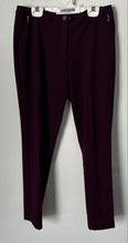 Load image into Gallery viewer, Calvin Klein Womens Burgundy Button Front Tapered Leg Dress Pants Size 4P