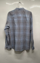 Load image into Gallery viewer, Michael Kors Mens Blue Gray Checkered Long Sleeve Button-Up Shirt Size XL