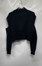 Load image into Gallery viewer, Forever 21 Womens Black Cold-Shoulder Knitted Pullover Sweater Size Small