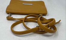 Load image into Gallery viewer, Nine West Womens Yellow Leather Detachable Strap Flap Over Crossbody Handbag
