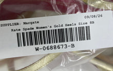 Load image into Gallery viewer, Kate Spade New York Womens Gold Leather Bow Stiletto Slingback Sandals Size 8B