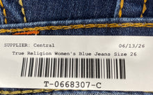 Load image into Gallery viewer, True Religion Womens Blue Denim Dark Wash Stretch Super Skinny Leg Jeans Size 26