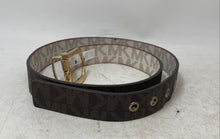 Load image into Gallery viewer, Michael Kors Mens Brown Signature Print Adjustable Buckle Dress Belt