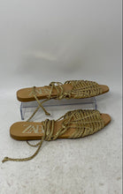 Load image into Gallery viewer, Zara Womens Golden Tone Braided Strap Open Toe Strappy Sandals Size EUR 37