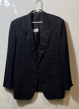Load image into Gallery viewer, Redaelli Mens Black Plaid Silk Peak Lapel Long Sleeve One-Button Blazer Size 50