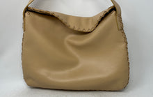 Load image into Gallery viewer, M London Womens Beige Leather Braided Trim Inner Pocket Medium Shoulder Purse