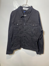 Load image into Gallery viewer, George Mens Black Denim Long Sleeve Collared Pockets Button Front Jacket Size L