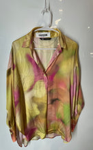 Load image into Gallery viewer, Zara Womens Multicolor Abstract Long Sleeve Collared Button-Up Shirt Size Small