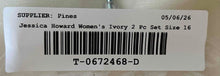 Load image into Gallery viewer, Jessica Howard Womens Ivory Embroidered Two-Piece Blazer & Dress Set Size 16
