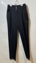 Load image into Gallery viewer, Armani Collezioni Womens Black Pinstripe Pocket High-Rise Trousers Pants No Size