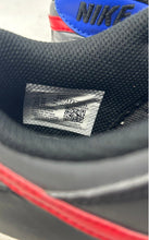 Load image into Gallery viewer, Nike Boys Dunk Low Black Gray And Red Leather Lace-Up Sneaker Shoes Size 5.5