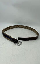 Load image into Gallery viewer, Coach Womens Brown Blue Signature Print Adjustable Formal Dress Belt Size 34