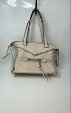 Load image into Gallery viewer, BCBGeneration Womens Beige Leather Double Strap Bottom Studs Shoulder Handbag