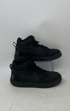 Load image into Gallery viewer, Nike Boys Court Borough Mid 839977-001 Black Leather Sneaker Shoes Size 5.5Y