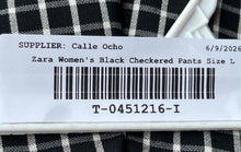 Load image into Gallery viewer, Zara Womens Black Checkered Flat Front Skinny Leg Ankle Pants Size Large