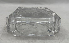 Load image into Gallery viewer, Clear Engraved Crystal Cut Glass Collectible Square Shape Tobacciana Ashtray