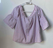 Load image into Gallery viewer, Abercrombie & Fitch Womens Pink Striped Bell Sleeve Pullover Blouse Top Size S