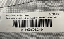 Load image into Gallery viewer, Zara Mens Light Gray Cotton Long Sleeve Collared Slim Fit Button-Up Shirt Size S