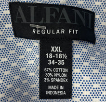 Load image into Gallery viewer, Alfani Mens Blue Regular Fit Long Sleeve Dress Shirt Size XXL 18-18.5