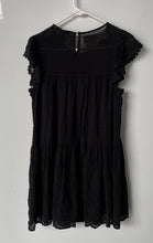 Load image into Gallery viewer, Forever 21 Womens Black Short Sleeve Round Neck Tiered Mini Dress Size Medium