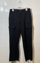 Load image into Gallery viewer, Zara Womens Black Cotton Pockets Straight Leg Cargo Pants Size 6S