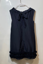 Load image into Gallery viewer, Ann Taylor Loft Womens Dark Blue Sleeveless Ruffle Tie Back Shift Dress Size 8
