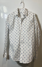 Load image into Gallery viewer, Express Mens White Floral Cotton Long Sleeve Extra Slim Fit Dress Shirt Size M