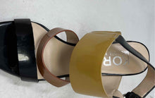 Load image into Gallery viewer, Michael Kors Womens Black And Brown Patent Leather Slingback Sandals Size 8.5 M