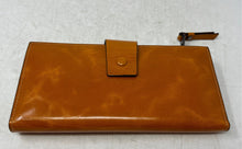 Load image into Gallery viewer, Unbranded Womens Brown Leather RFID Blocking Snap Bifold Clutch Wallet