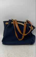 Load image into Gallery viewer, Michael Kors Womens Marina Dark Blue Brown Rope Drawstring Tassel Tote Bag