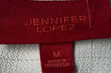 Load image into Gallery viewer, Jennifer Lopez Womens White Striped Deep V-Neck Twist Front Wrap Blouse Top Sz M