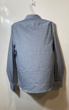 Load image into Gallery viewer, Michael Kors Mens Blue Plaid Print Stretch Long Sleeve Slim Fit Dress Shirt Sz M