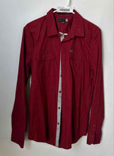 Load image into Gallery viewer, G By Guess Mens Burgundy Long Sleeve Front Pockets Button-Up Shirt Size M