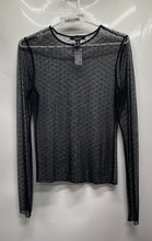 Load image into Gallery viewer, Forever 21 Womens Black Swiss Dot Mesh Sheer Long Sleeve Blouse Top Size M