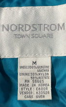 Load image into Gallery viewer, Nordstrom Womens Town Square Turquoise Leather Long Sleeve Jacket Size Medium