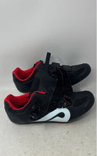 Load image into Gallery viewer, Peloton Mens White Red Black Leather Hook And Loop Cycling Shoes Size 43