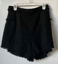 Load image into Gallery viewer, Zara Womens Black Tweed Regular Fit Wrap Button Front Raw Hem Mini Skort Size M