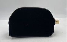 Load image into Gallery viewer, Dolce & Gabbana Beauty Womens Black Velvet Zipper Cosmetic Makeup Bag Stained