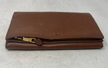Load image into Gallery viewer, Lauren Ralph Lauren Womens Brown Textured Leather Foldable Clutch Wallet