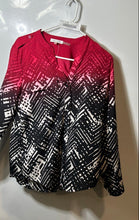 Load image into Gallery viewer, Calvin Klein Womens Black Red Printed Long Sleeve Button-Up Shirt Size Small