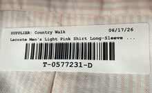 Load image into Gallery viewer, Lacoste Mens Light Pink Long Sleeve Collared Regular Fit Button-Up Shirt Sz S/M