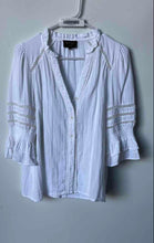 Load image into Gallery viewer, WYSE London Womens Parker White 3/4 Sleeve Button Front Blouse Top Size 3