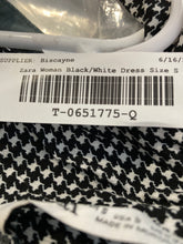 Load image into Gallery viewer, Zara Womens Black White Houndstooth Long Sleeve Midi Shirt Dress Size Small