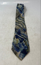 Load image into Gallery viewer, Fumagalli's Mens Blue Printed Pure Silk Adjustable Designer Tie