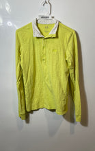 Load image into Gallery viewer, Armani Exchange Womens Yellow Embroidered Logo Long Sleeve Polo Shirt Size Small