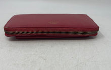 Load image into Gallery viewer, Vince Camuto Womens Red Credit Card Slots Zip-Around Wallet